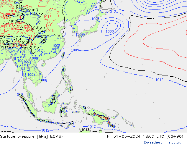 ciśnienie ECMWF pt. 31.05.2024 18 UTC