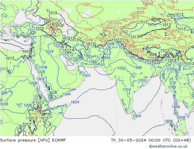 ciśnienie ECMWF czw. 30.05.2024 00 UTC