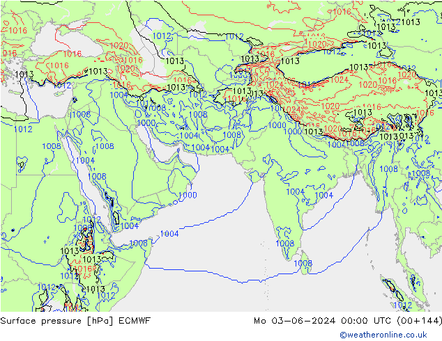 Yer basıncı ECMWF Pzt 03.06.2024 00 UTC