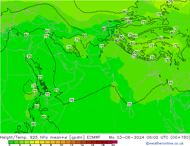 Height/Temp. 925 hPa ECMWF Seg 03.06.2024 06 UTC