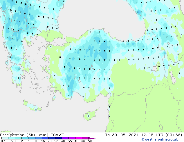 Yağış (6h) ECMWF Per 30.05.2024 18 UTC