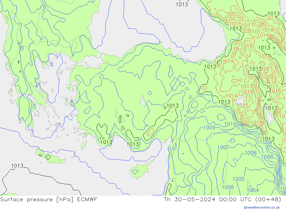 pression de l'air ECMWF jeu 30.05.2024 00 UTC