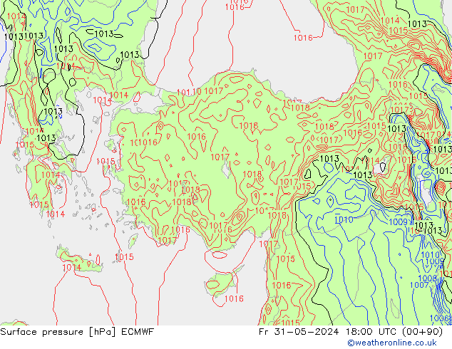 приземное давление ECMWF пт 31.05.2024 18 UTC