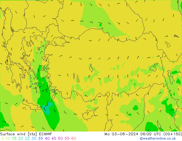 Vento 10 m ECMWF lun 03.06.2024 06 UTC