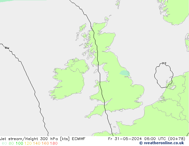 Jet stream/Height 300 hPa ECMWF Fr 31.05.2024 06 UTC