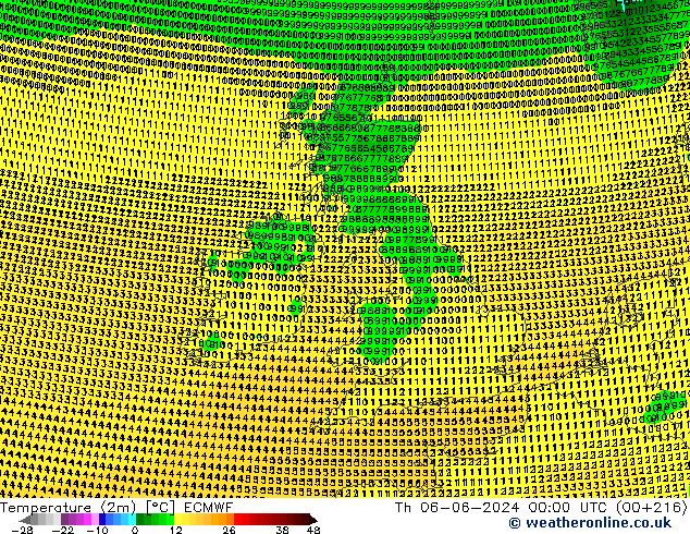 карта температуры ECMWF чт 06.06.2024 00 UTC