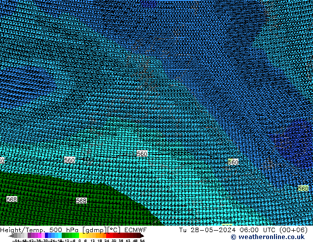 Height/Temp. 500 гПа ECMWF вт 28.05.2024 06 UTC