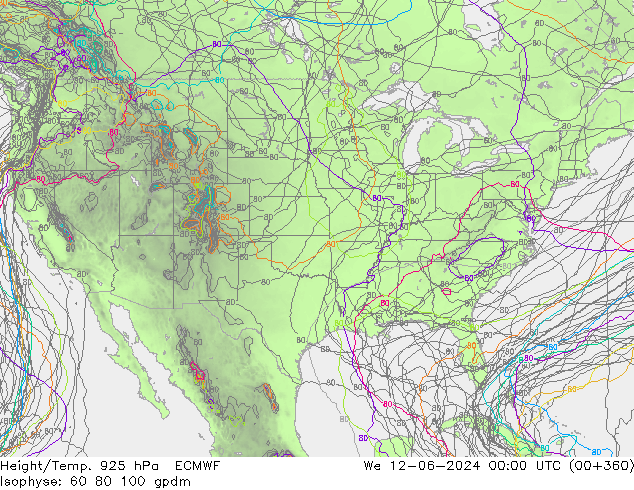 Height/Temp. 925 hPa ECMWF  12.06.2024 00 UTC