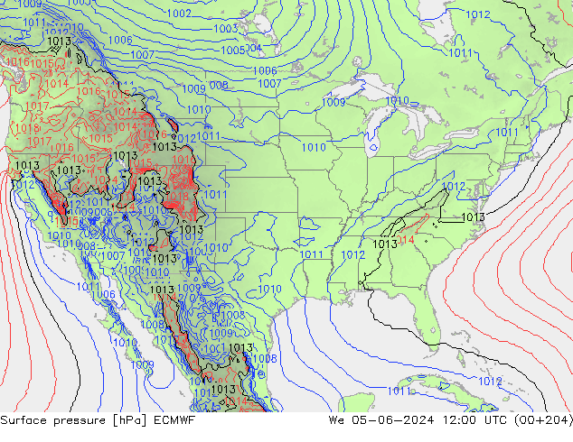 Pressione al suolo ECMWF mer 05.06.2024 12 UTC