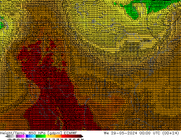 Hoogte/Temp. 850 hPa ECMWF wo 29.05.2024 00 UTC