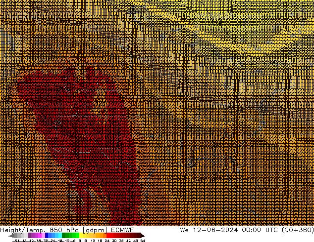 Height/Temp. 850 hPa ECMWF  12.06.2024 00 UTC