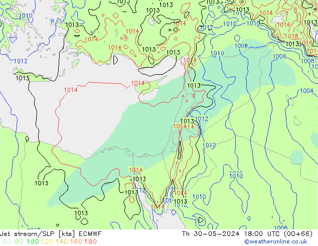 Jet stream/SLP ECMWF Čt 30.05.2024 18 UTC