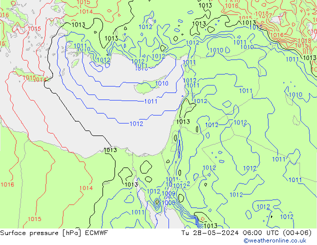 Presión superficial ECMWF mar 28.05.2024 06 UTC