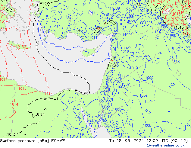 pressão do solo ECMWF Ter 28.05.2024 12 UTC