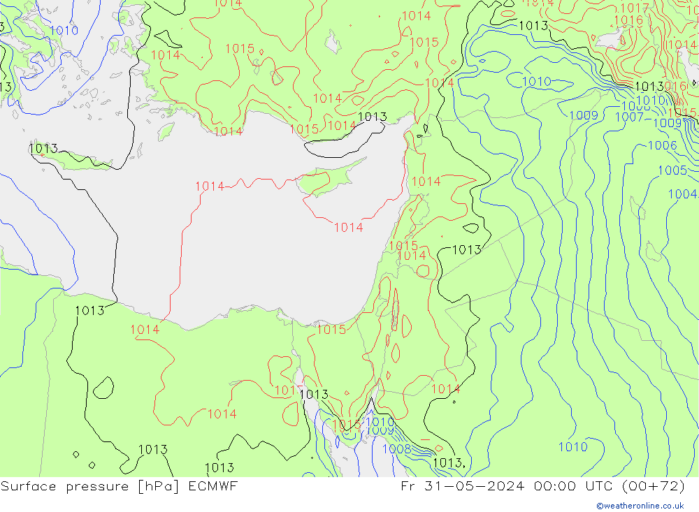 pressão do solo ECMWF Sex 31.05.2024 00 UTC