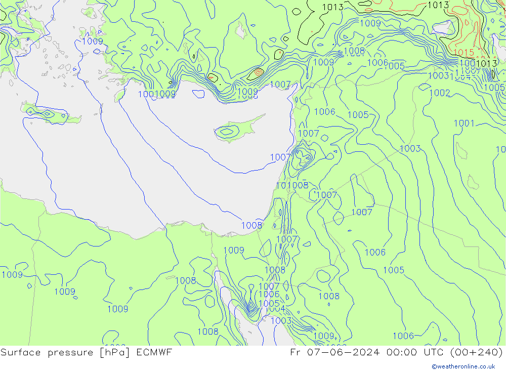 Surface pressure ECMWF Fr 07.06.2024 00 UTC