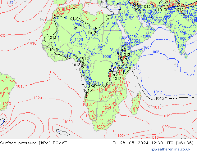 ciśnienie ECMWF wto. 28.05.2024 12 UTC