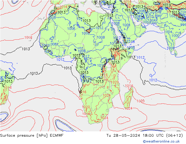 приземное давление ECMWF вт 28.05.2024 18 UTC