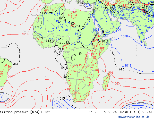 приземное давление ECMWF ср 29.05.2024 06 UTC