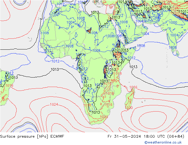 Yer basıncı ECMWF Cu 31.05.2024 18 UTC