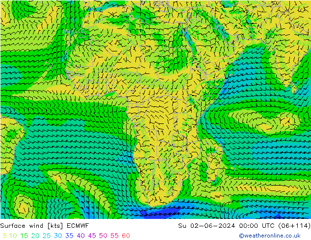 Vento 10 m ECMWF dom 02.06.2024 00 UTC