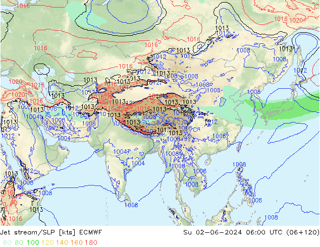 Jet stream/SLP ECMWF Su 02.06.2024 06 UTC