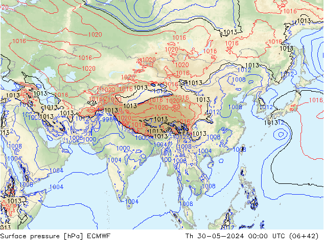 pression de l'air ECMWF jeu 30.05.2024 00 UTC