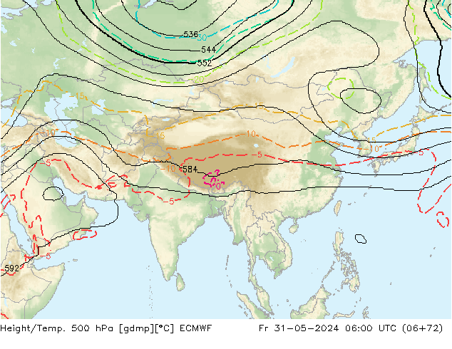 Height/Temp. 500 hPa ECMWF Sex 31.05.2024 06 UTC