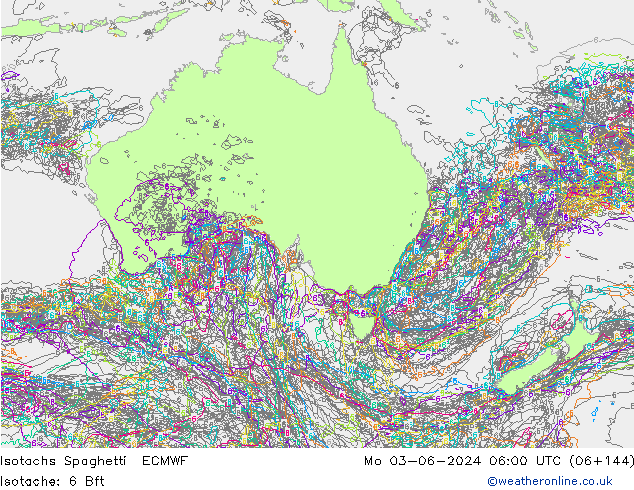 Isotachen Spaghetti ECMWF ma 03.06.2024 06 UTC