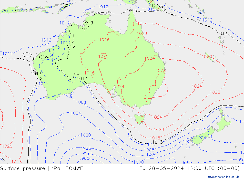 Luchtdruk (Grond) ECMWF di 28.05.2024 12 UTC