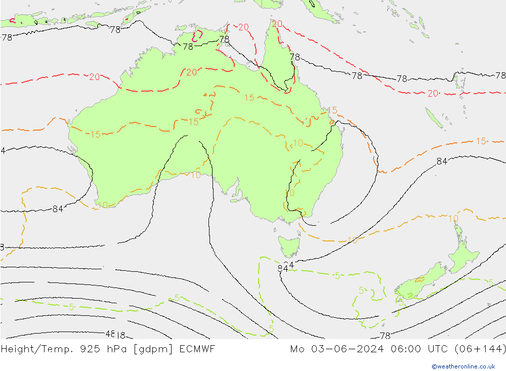 Géop./Temp. 925 hPa ECMWF lun 03.06.2024 06 UTC