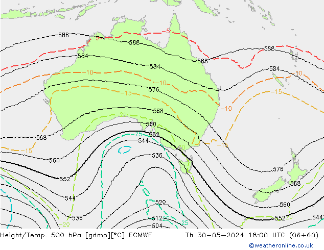 Geop./Temp. 500 hPa ECMWF jue 30.05.2024 18 UTC