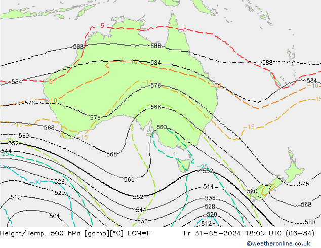 Height/Temp. 500 hPa ECMWF Sex 31.05.2024 18 UTC