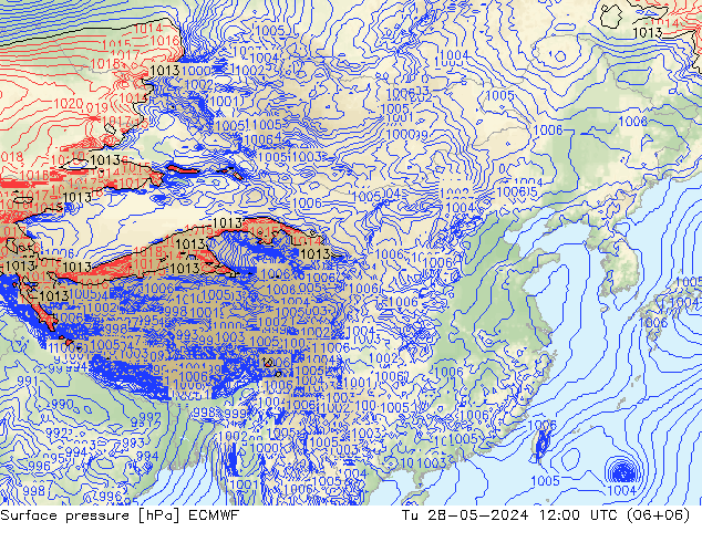 Yer basıncı ECMWF Sa 28.05.2024 12 UTC