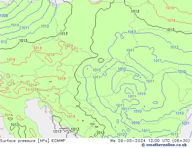 Surface pressure ECMWF We 29.05.2024 12 UTC