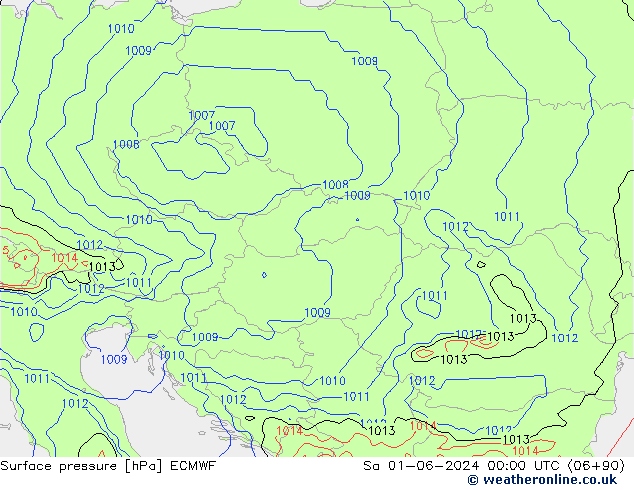 Luchtdruk (Grond) ECMWF za 01.06.2024 00 UTC