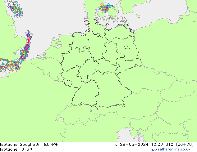 Isotachen Spaghetti ECMWF Di 28.05.2024 12 UTC