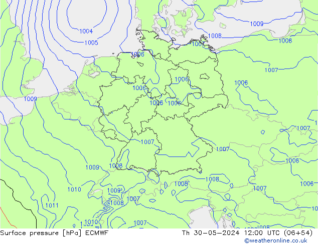 приземное давление ECMWF чт 30.05.2024 12 UTC