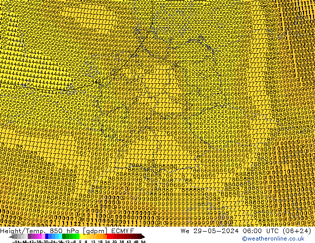 Height/Temp. 850 hPa ECMWF Qua 29.05.2024 06 UTC