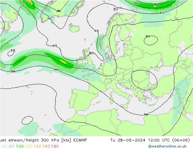 高速氣流 ECMWF 星期二 28.05.2024 12 UTC