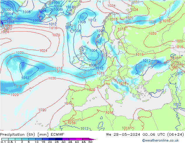 opad (6h) ECMWF śro. 29.05.2024 06 UTC