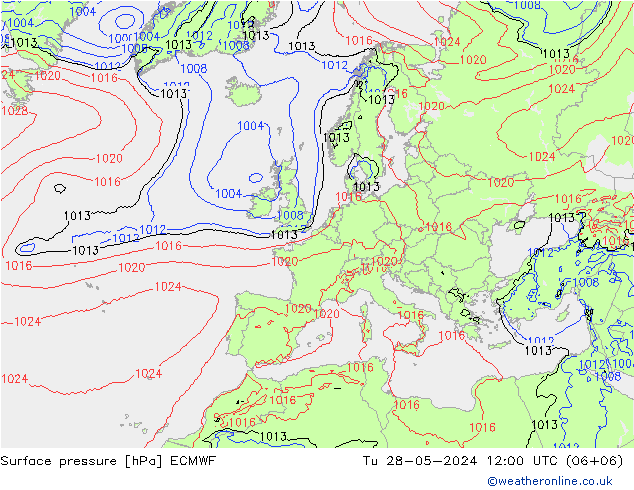 ciśnienie ECMWF wto. 28.05.2024 12 UTC