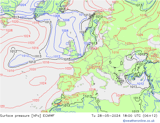 Yer basıncı ECMWF Sa 28.05.2024 18 UTC