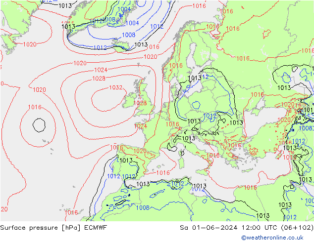 Yer basıncı ECMWF Cts 01.06.2024 12 UTC