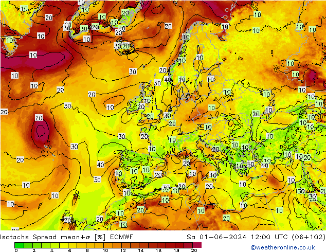 Isotachs Spread ECMWF  01.06.2024 12 UTC