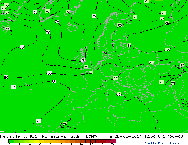 Géop./Temp. 925 hPa ECMWF mar 28.05.2024 12 UTC