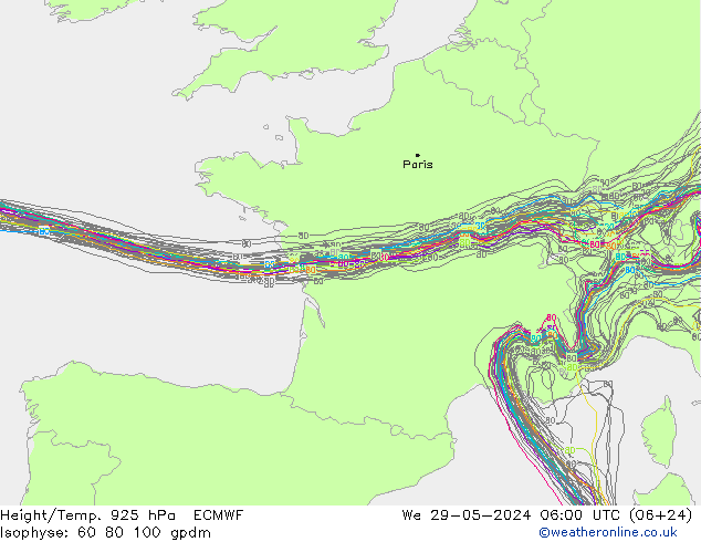Height/Temp. 925 hPa ECMWF St 29.05.2024 06 UTC