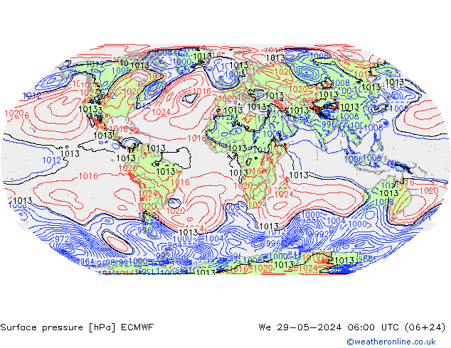 приземное давление ECMWF ср 29.05.2024 06 UTC