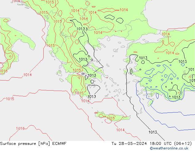 Yer basıncı ECMWF Sa 28.05.2024 18 UTC