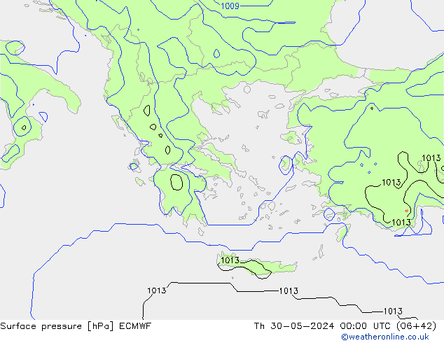 приземное давление ECMWF чт 30.05.2024 00 UTC